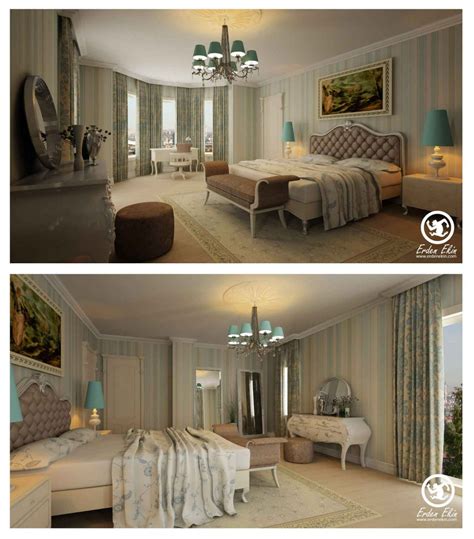 Yatak Odasi Beautiful Bedroom With Teal Accents Stripe Wallpaper