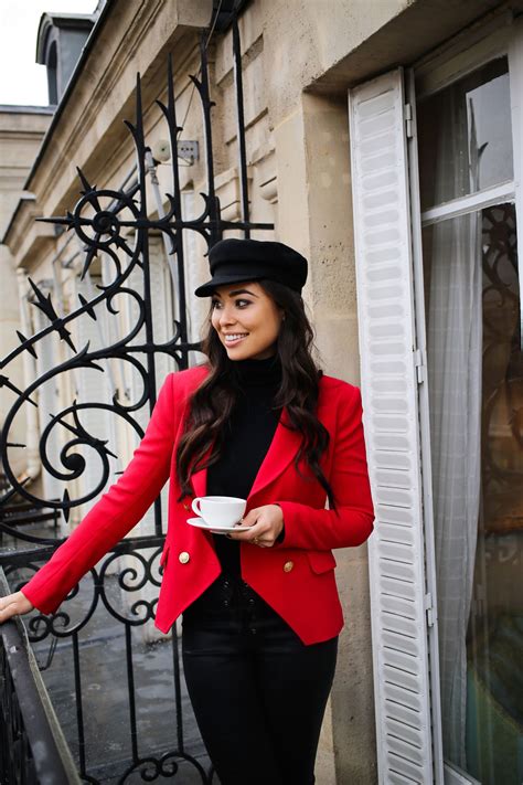 Parisian Balconies And A Preppy Outfit With Love From Kat Wearing Red