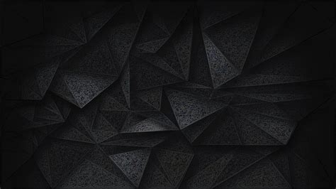 Abstract Geometry Dark Digital Art Black Polygon Art Hd Wallpaper