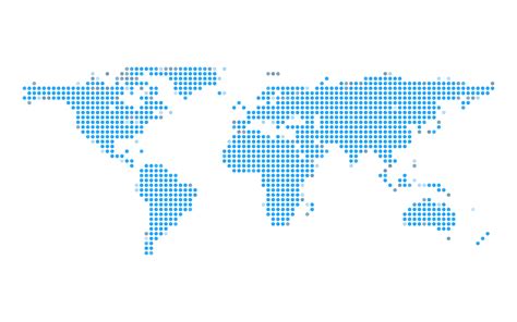 Blue Earth Dot Map On White Isolated Background Technology And Global