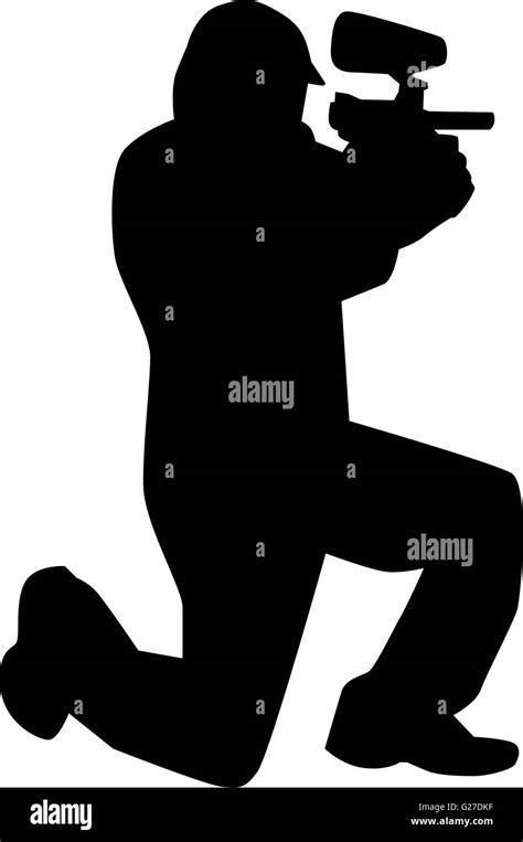 Paintball Player Silhouette Stock Vector Image Art Alamy