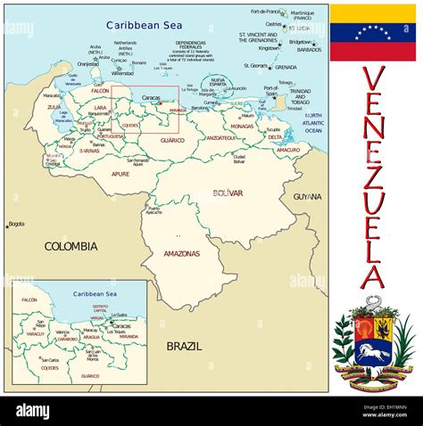 Divisiones Administrativas De Venezuela Imagen Vector De Stock Alamy