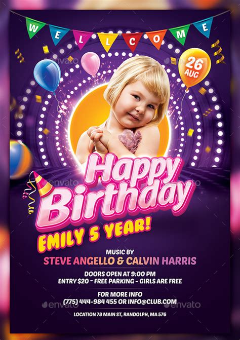birthday flyer templates word psd ai vector eps