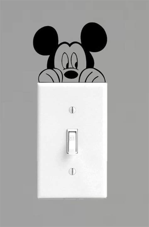 Peek A Boo Mickey Single Plate Light Switch Decal Free Etsy