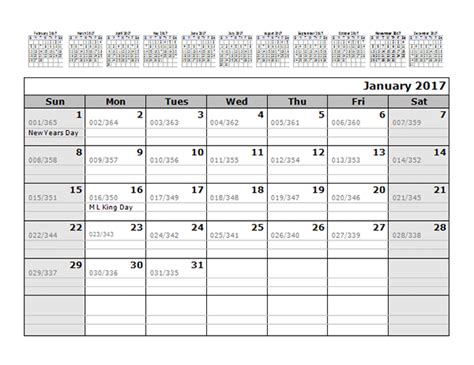 2017 Monthly Julian Calendar 12 Months Top Free Printable Templates