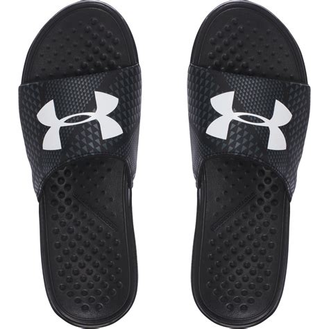 Under Armour Mens Ua Strike Micro Geo Slides In Black For Men Lyst