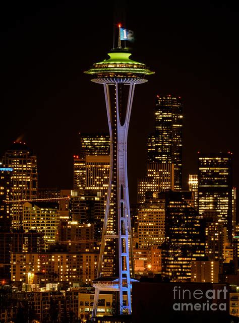 Space Needle At Night Photograph By Camille Lyver