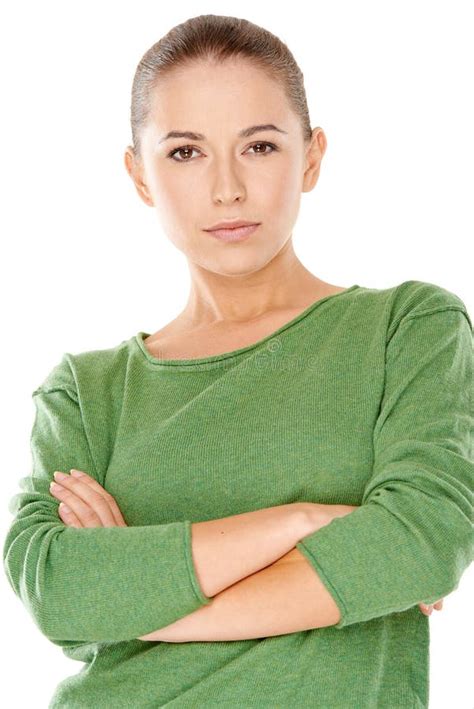 Confident Serious Young Woman Stock Image Image Of Smiling Beauty