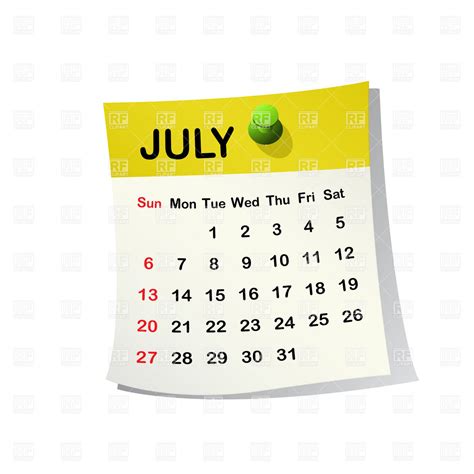 Choose from 2500+ calendar clip art images and download in the form of png, eps, ai or psd. July calendar clipart 6 » Clipart Station