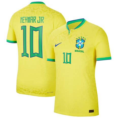 Neymar Jr Brazil National Team 2022 23 Home Vapor Match Authentic Player Jersey