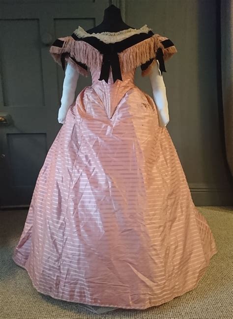1860's ball gown made using truly victorian patterns. Stunning Pink Silk 1860s Crinoline Ballgown - Victorian ...