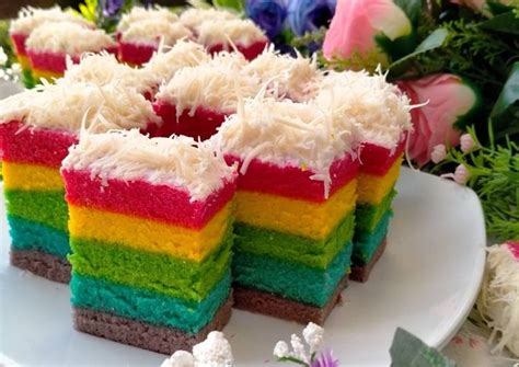 Resep Resep Rainbow Cake Kukus Cantik Mudah Dibuat Yang Enak Kreasi