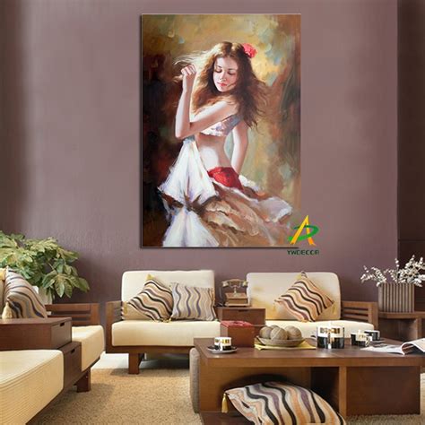 Beauty Dancing Sexy Girls Abstract Oil Painting Hd Print On Canvas