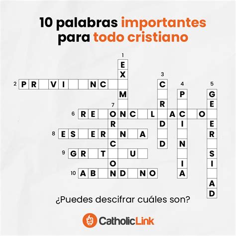 Crucigrama Palabras Importantes Para Todo Cristiano Catholic Link