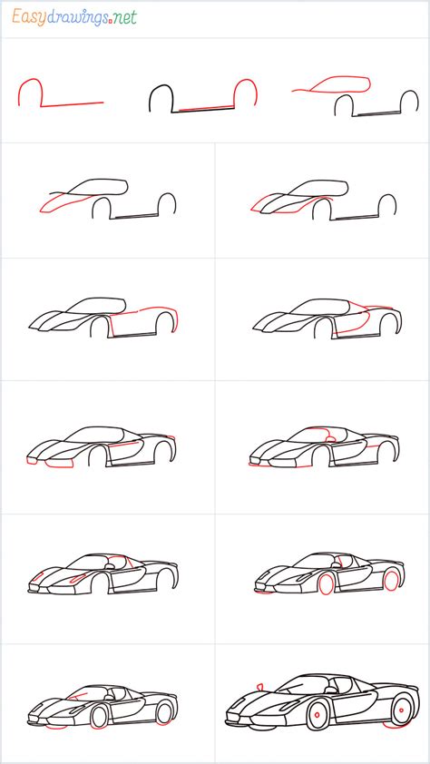 How To Draw A Ferrari Car Step By Step 13 Easy Phase