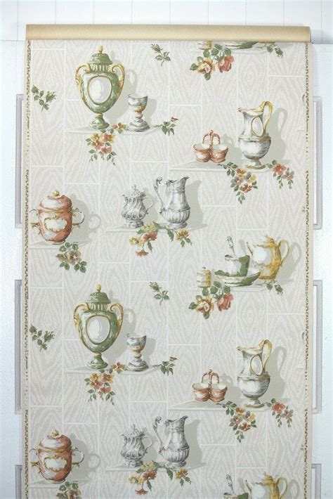 1930s Kitchen Vintage Wallpaper In 2021 Vintage Kitchen Wallpaper