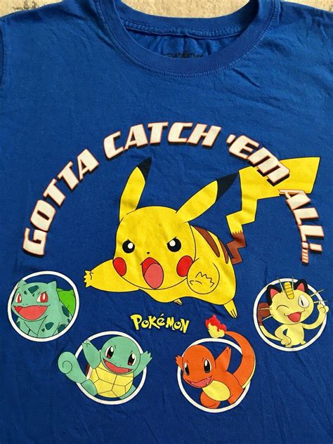 pokemon pikachu gotta catch em all blue t shirt m gem
