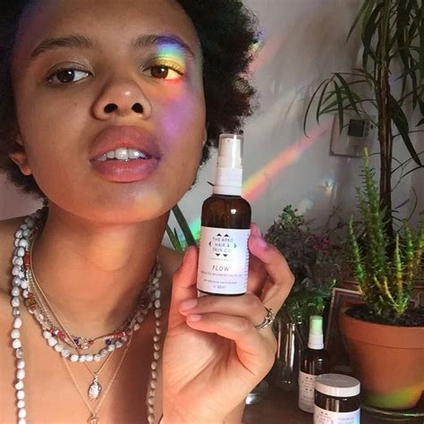 The Lovely Poppy Okotcha Pictured With Our Facial Oil Flow Used Along