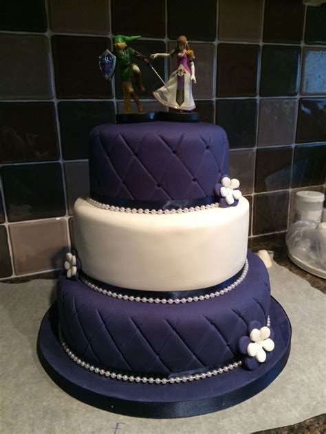 Our Wedding Cake Complete With Legend Of Zelda Cake Toppers Zelda