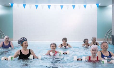retirement center residents get a great workout in the pool the seattle times
