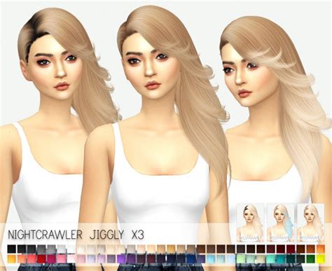 Sims 4 Hairs ~ Miss Paraply Nightcrawler S Jiggly Hair Retexured