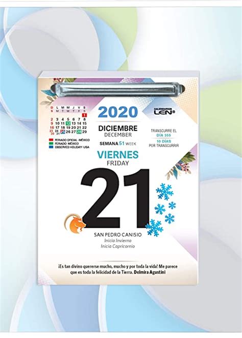 Calendario De Pared Diario 2020 Block Con Hojas Desprendibles Amazon