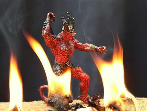 Devil Fire Flames Hell Figurine Evil Horns Flame Burning Fire