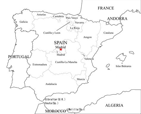 Mapa Político De España Para Imprimir Mapa De Comunidades Autónomas De