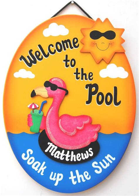 Personalized Outdoor Pool Sign Welcome To By Uniquelycraftedsigns