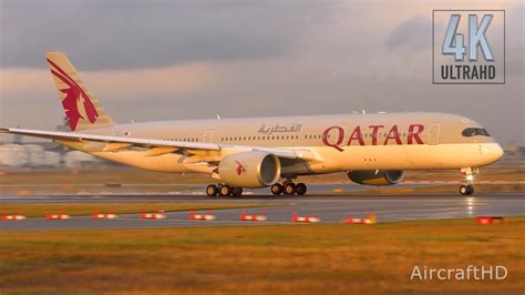 Qatar A350 900 Soaring Into The Sunset 4kuhd Youtube