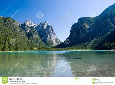 Dobbiaco Lake Italy Tyrol Alps Stock Image Image Of