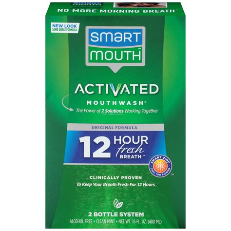 Smartmouth Original Formula Activated Mouthwash Clean Mint 16 Oz Adult