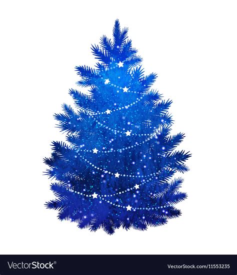 Blue Christmas Tree On White Background Royalty Free Vector