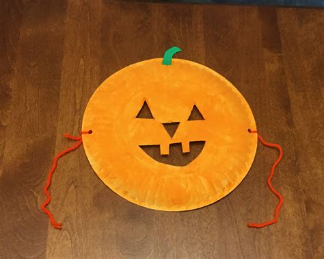 Paper Plate Pumpkin Mask Halloween Craft