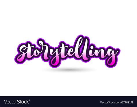 Storytelling Calligraphic Pink Font Text Logo Vector Image