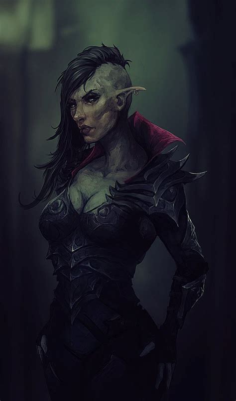 Darkelf By Peter Ortiz Fantasy Girl Female Orc