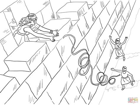 Even someone rahab hid the israelite spies on her roof under stalks of flax. Rahab Helps the Spies coloring page | Free Printable ...