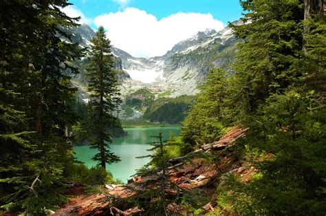 Wallpaper Trees Landscape Mountains Lake Clouds Green Cliff