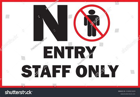 No Entry Staff Only Sign Vector Stock Vector Royalty Free