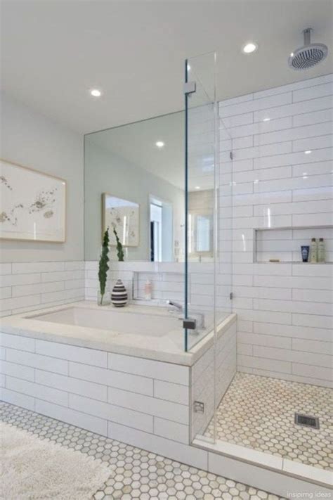 66 Cool Modern Farmhouse Bathroom Tile Ideas 8