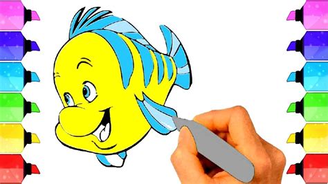 How To Draw Fish And Coloring Draw Fish And Painting Draw A Cartoon