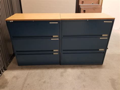 Vertical cabinets store documents front to back, so they face you when you open the drawer. Storwal 3 Drawer Blue Lateral Filing Cabinets - 36 Inch Wide