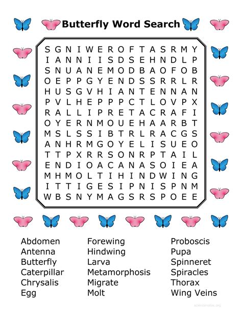 Monarch Butterfly Word Search For Kids Woo Jr Kids