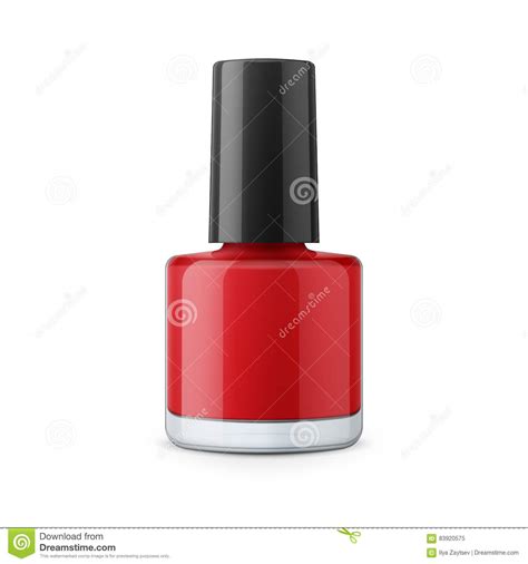 Round Red Glossy Nail Polish Bottle Stock Vector ...
