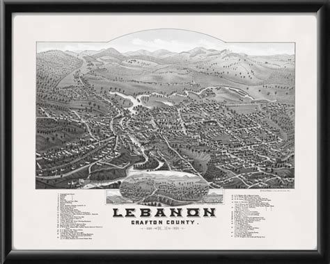 Lebanon Nh 1884 Vintage City Maps Restored City Maps