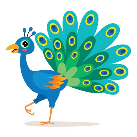 Cartoon Illustration Of A Peacock 13480843 Vector Art At Vecteezy