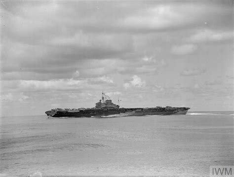 THE BRITISH AIRCRAFT CARRIER HMS ILLUSTRIOUS FROM ABOARD HMS MAURITIUS JULY Imperial