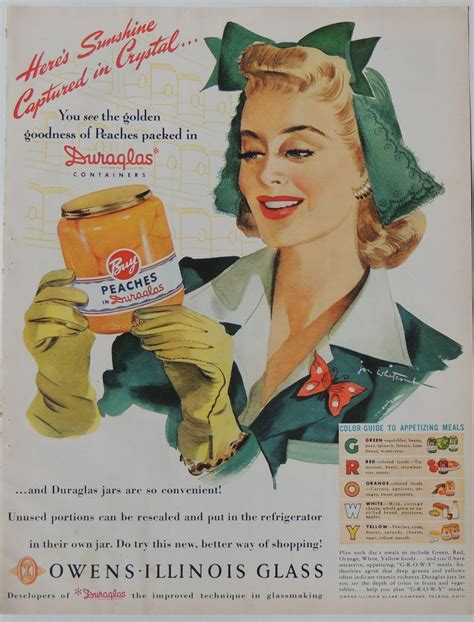 1942 Owens Illinois Duraglas Vintage Ad 1940s Housewife Etsy