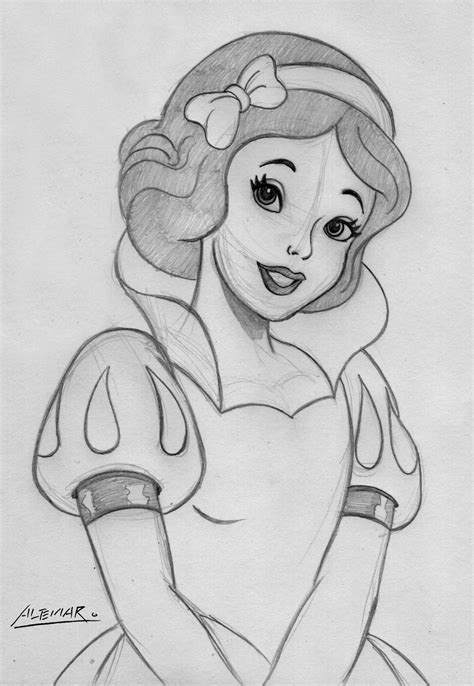 snow white to draw