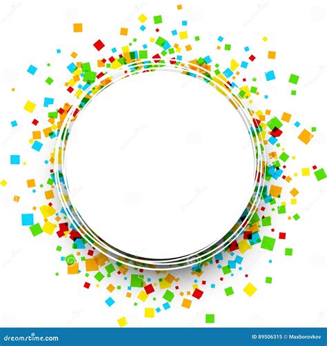 Round Background With Colour Squares Stock Vector Illustration Of